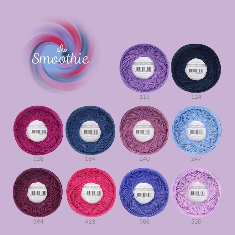 Scheepjes Candy Floss Colour Pack Smoothie - hímzőfonal csomag - Kékek és Lilák