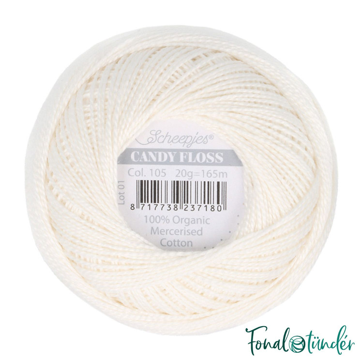 Scheepjes Candy Floss 105 Bridal White - törtfehér hímzőfonal