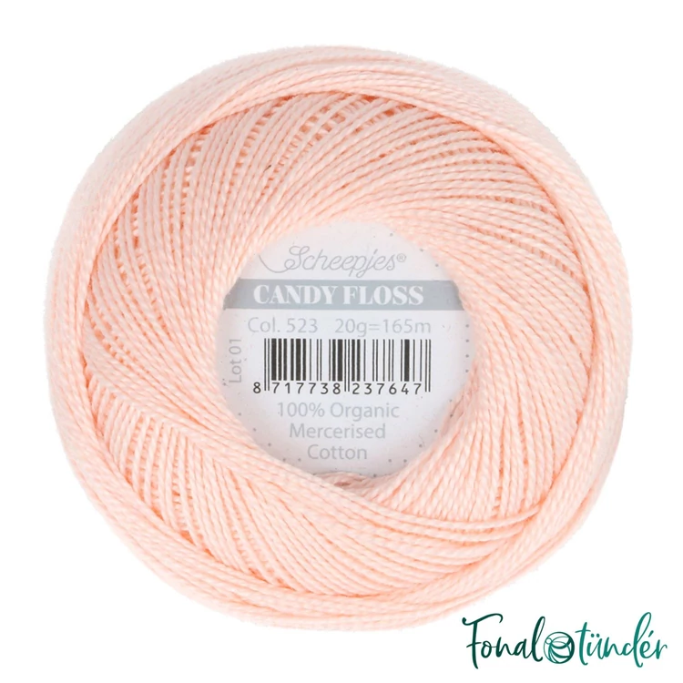 Scheepjes Candy Floss 523 - rózsaszín pamut hímzőfonal  - cotton embroidery yarn