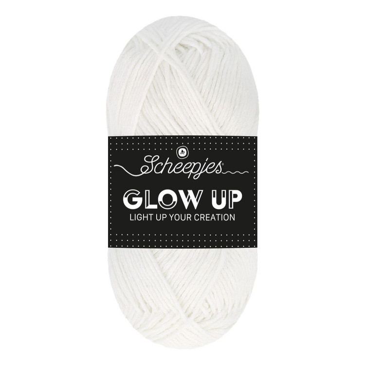 Scheepjes Glow Up - 1001 Luminescent White - világító fonal Scheepjes Glow Up - 1001 Luminescent White - világító fonal