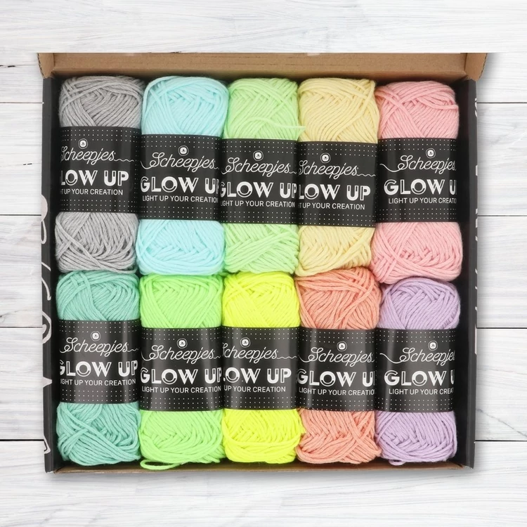 Scheepjes Glow Up - yarn colour pack - sötétben világító fonal csomag