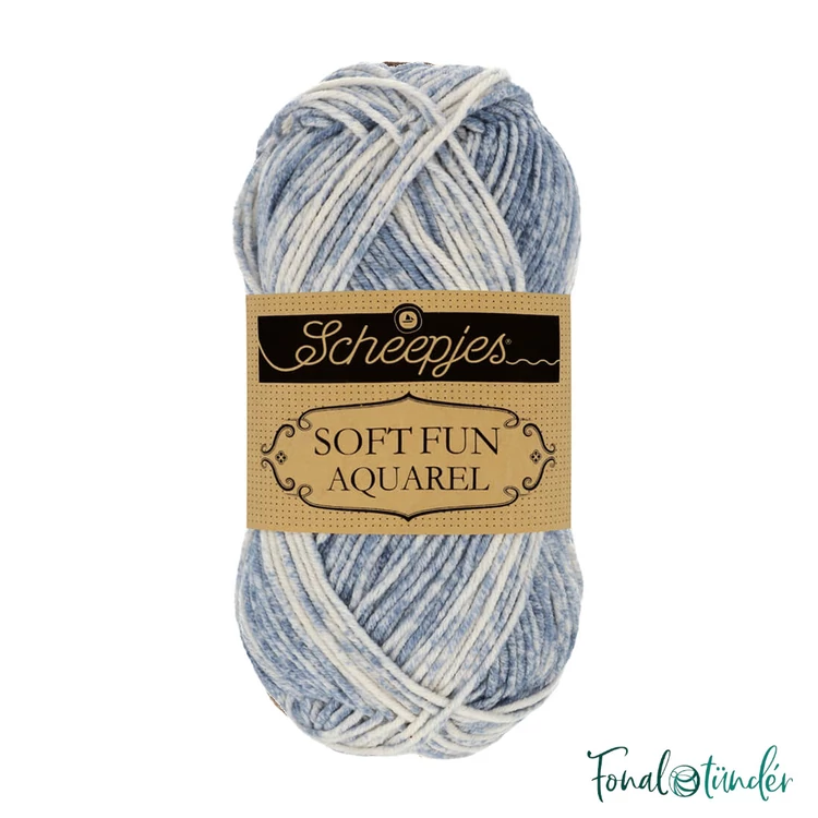 Scheepjes Softfun 802 Riverscape - kék-fehér - pamut-akril fonal - yarn blend