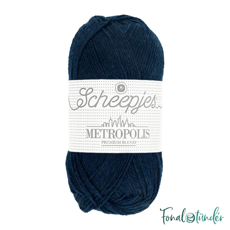 Scheepjes Metropolis 007 Philadelphia - sötétkék gyapjú fonal - deep blue wool yarn