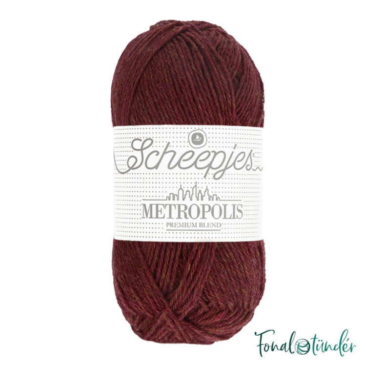 Scheepjes Metropolis 041 Rabat - sötét téglavörös gyapjú fonal - deep red wool yarn