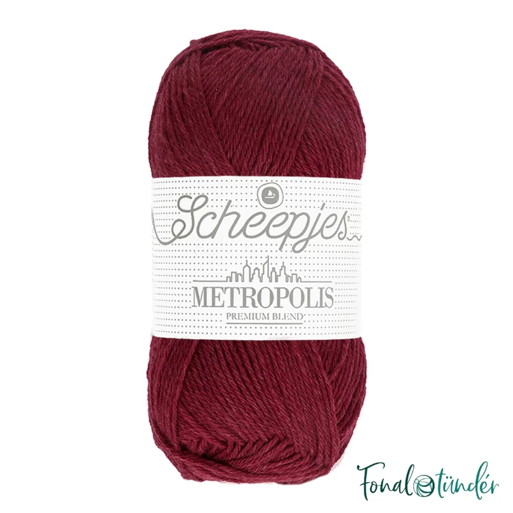 Scheepjes Metropolis 057 Milan - sötét vörös gyapjú fonal - deep red wool yarn