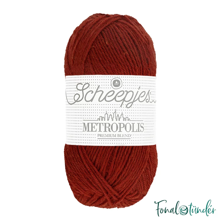 Scheepjes Metropolis 064 Krakow - barnás vörös gyapjú fonal - red and brown wool yarn