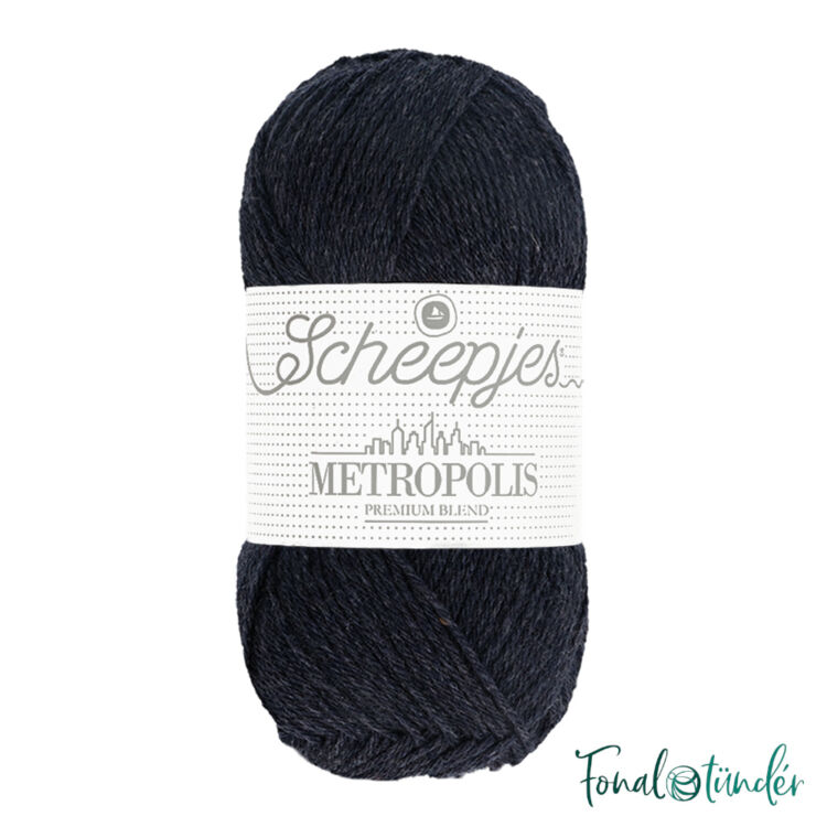 Scheepjes Metropolis 070 Cairo - kékes fekete gyapjú fonal - buish-black wool yarn
