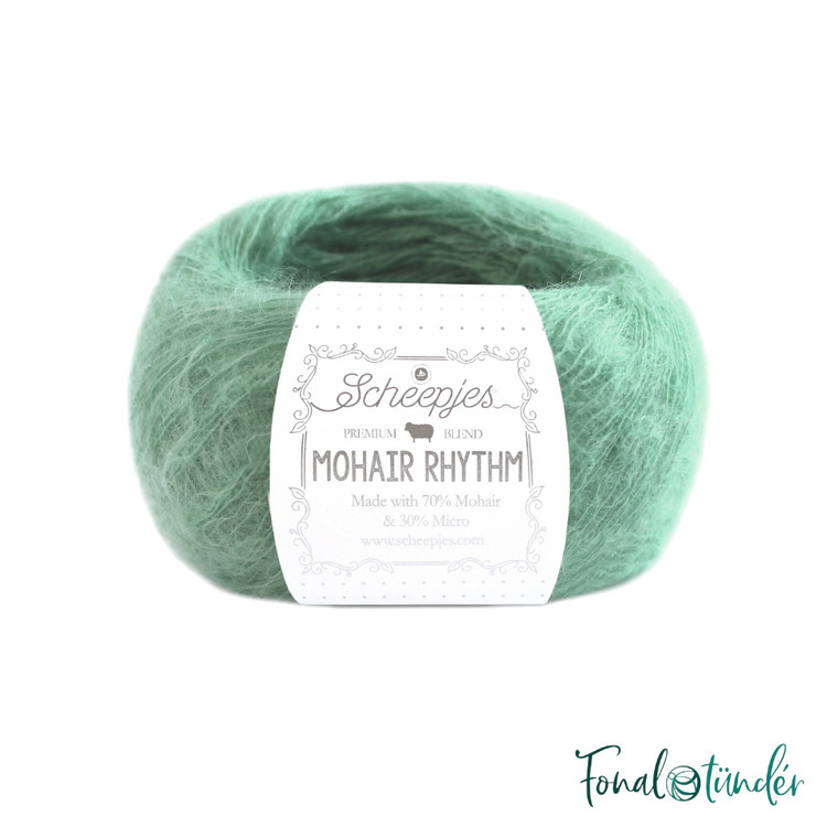 Scheepjes Mohair Rhythm 675 Twist - világoszöld mohair fonal Scheepjes Mohair Rhythm 675 Twist - világoszöld mohair fonal
