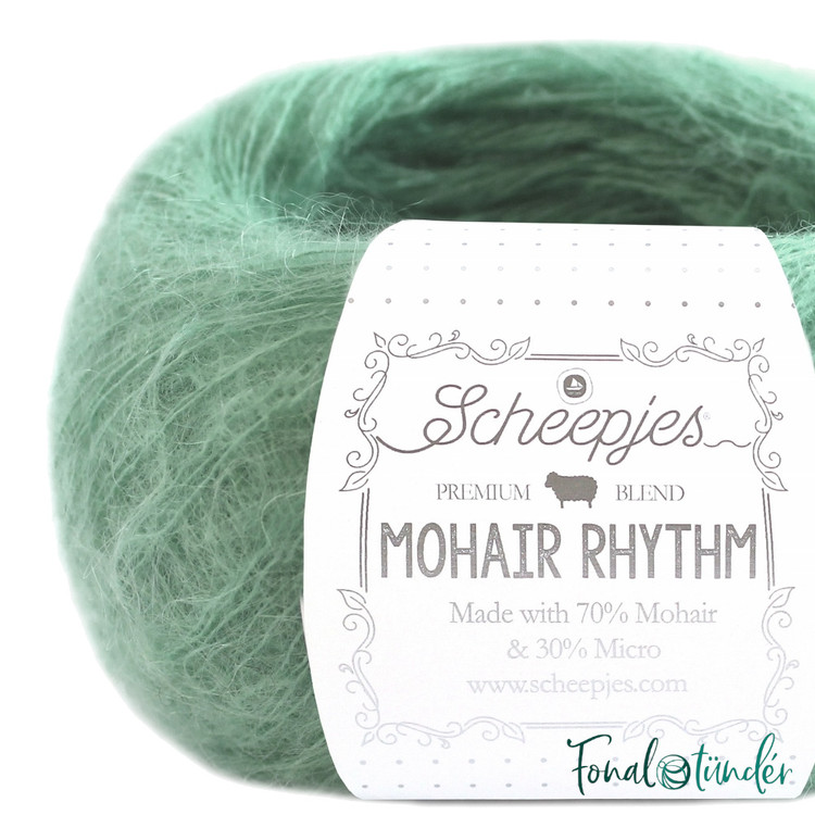 Scheepjes Mohair Rhythm 675 Twist - világoszöld mohair fonal Scheepjes Mohair Rhythm 675 Twist - világoszöld mohair fonal