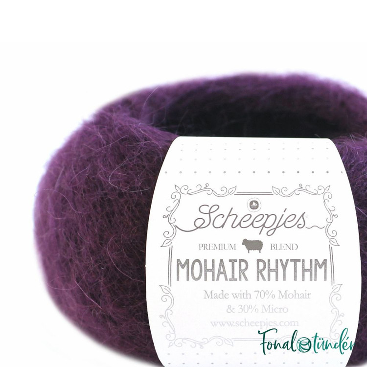Scheepjes Mohair Rhythm 682 Paso - sötétlila mohair fonal Scheepjes Mohair Rhythm 682 Paso - sötétlila mohair fonal