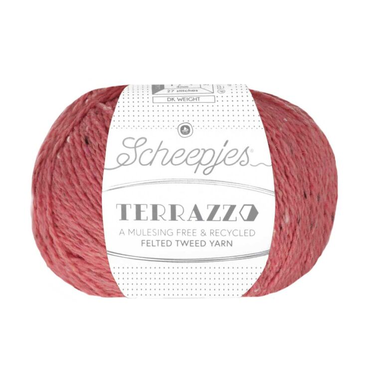 Scheepjes Terrazzo 714 Salmone - lazacrózsaszín gyapjú fonal - pink tweed wool yarn