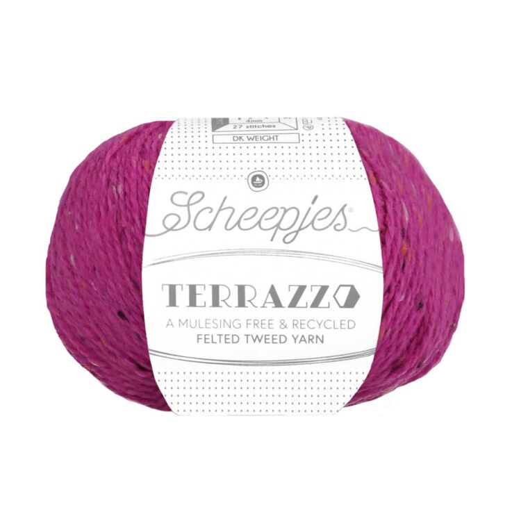 Scheepjes Terrazzo 721 Lampone - málna lila gyapjú fonal - purple tweed wool yarn