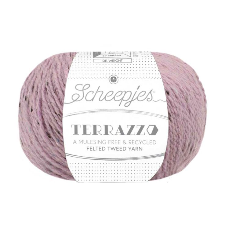 Scheepjes Terrazzo 725 Argilla - rózsaszín gyapjú fonal - pink tweed wool yarn