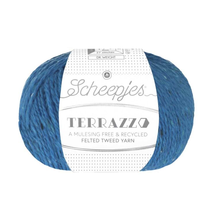 Scheepjes Terrazzo 733 Zaffiro - zafírkék gyapjú fonal - sapphire blue tweed wool yarn