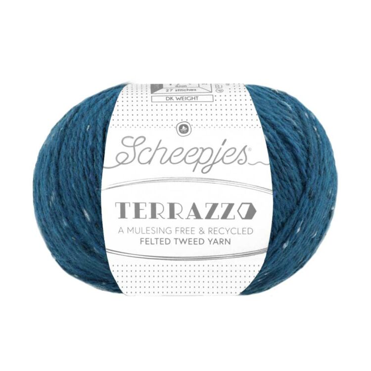 Scheepjes Terrazzo 734 Opale - opálkék gyapjú fonal - opal blue tweed wool yarn