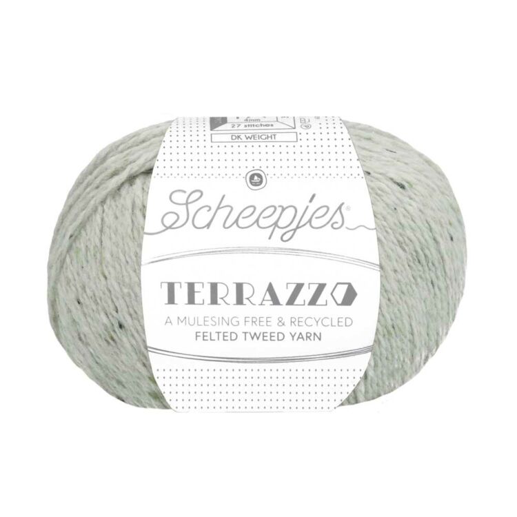 Scheepjes Terrazzo 740 Piuma - világosszürke gyapjú fonal - light gray tweed wool yarn