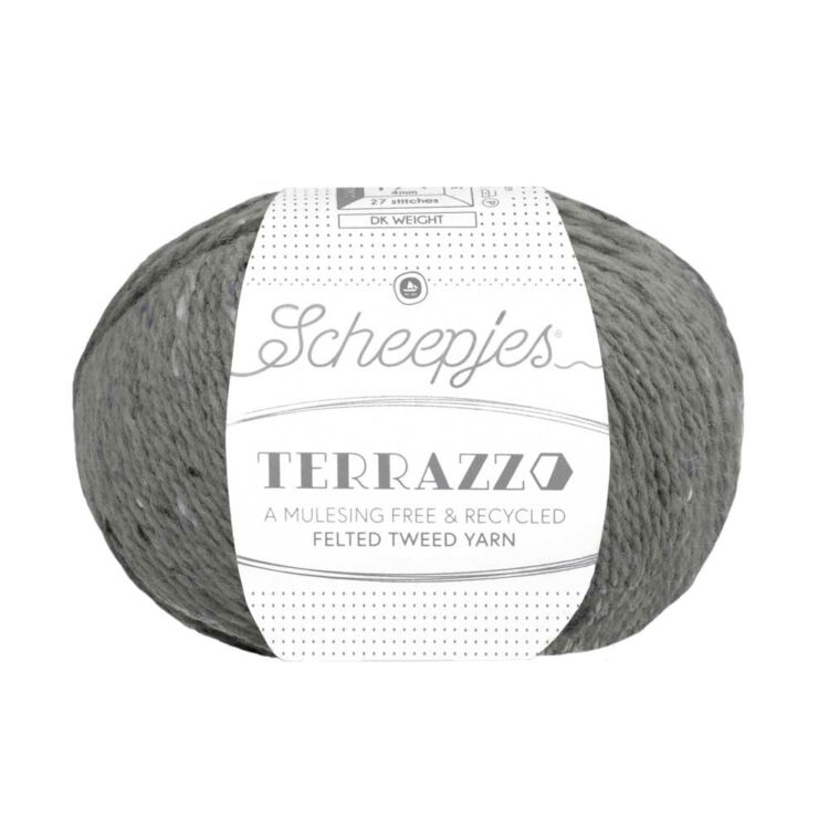 Scheepjes Terrazzo 741 Cenere - hamuszürke gyapjú fonal - ash gray tweed wool yarn