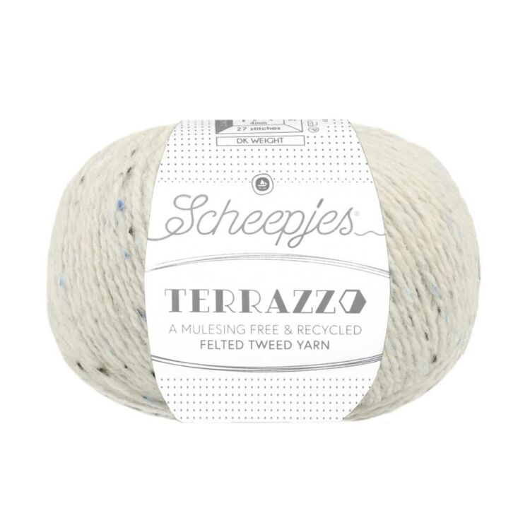 Scheepjes Terrazzo 745 Pergamena - fehér gyapjú fonal - white tweed wool yarn