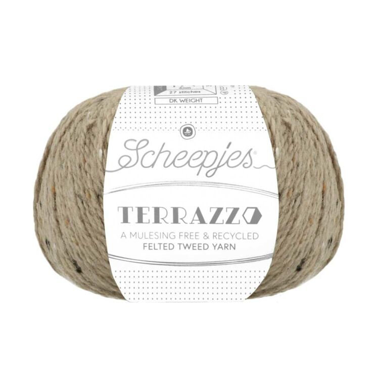 Scheepjes Terrazzo 746 Sabbia - homokszín gyapjú fonal - sand beige tweed wool yarn