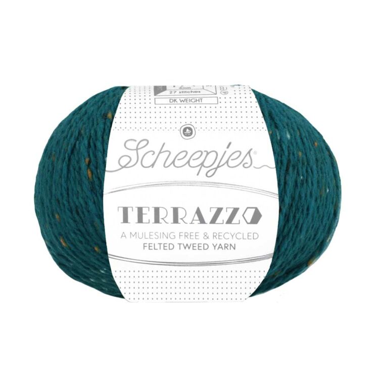 Scheepjes Terrazzo 751 Reale - türkizkék gyapjú fonal - turquoise tweed wool yarn