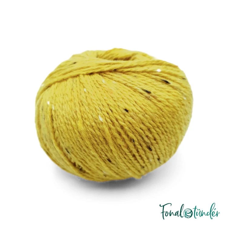 Scheepjes Terrazzo 702 Limone - sárgászöld gyapjú fonal - greenish yellow tweed wool yarn