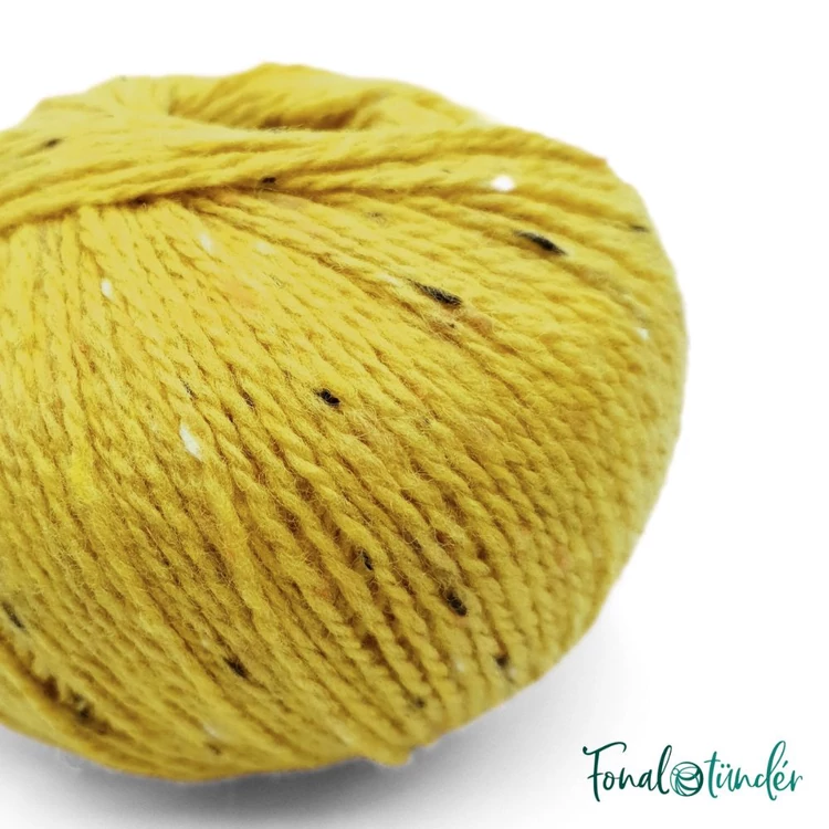 Scheepjes Terrazzo 702 Limone - sárgászöld gyapjú fonal - greenish yellow tweed wool yarn