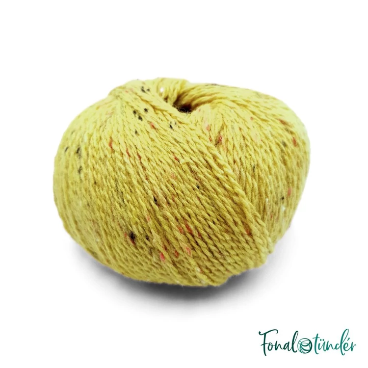 Scheepjes Terrazzo 706 Paglia - sárgászöld gyapjú fonal - yellow-green tweed wool yarn