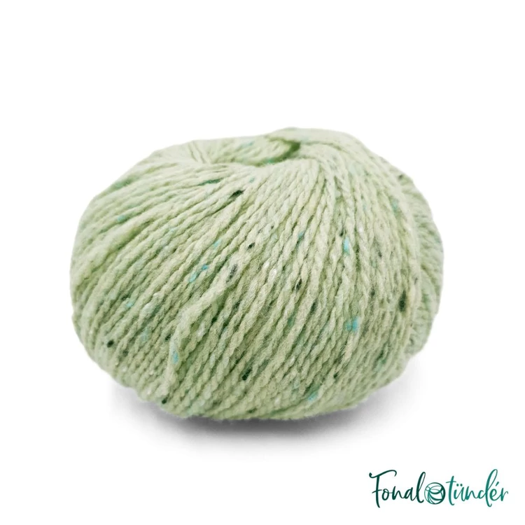 Scheepjes Terrazzo 709 Primavera - világoszöld gyapjú fonal - green tweed wool yarn