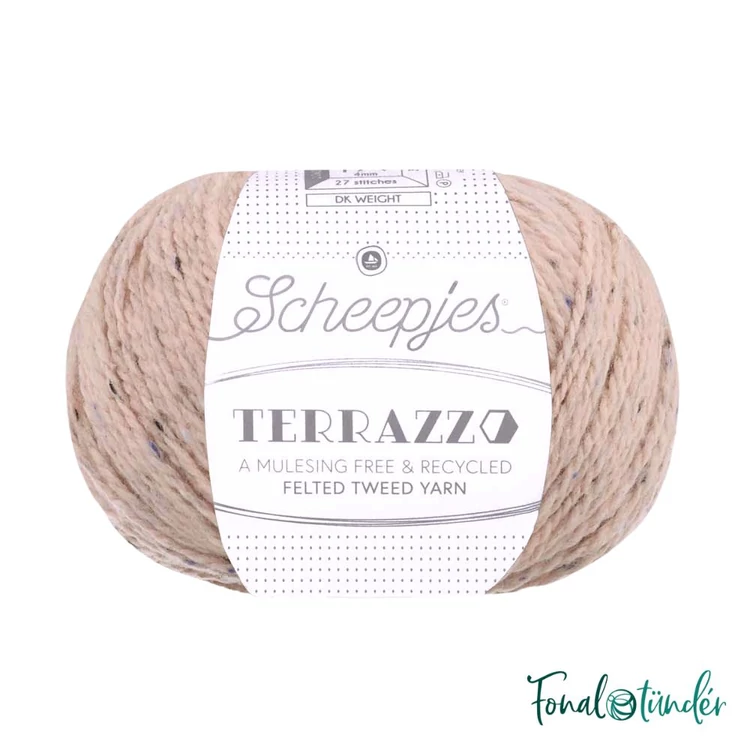 Scheepjes Terrazzo 712 Sassolino - bézs gyapjú fonal - beige tweed wool yarn