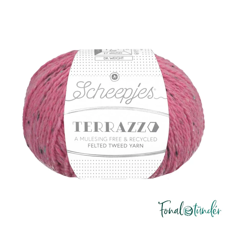 Scheepjes Terrazzo 713 Corallo - korall rózsaszín gyapjú fonal - coral pink tweed wool yarnScheepjes Terrazzo 713 Corallo - korall rózsaszín gyapjú fonal - coral pink tweed wool yarn