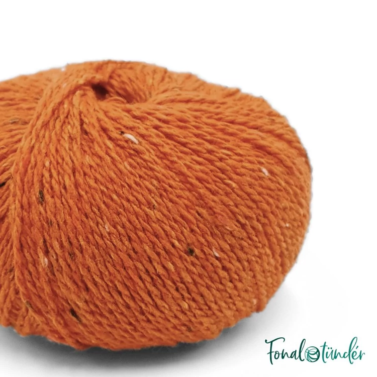 Scheepjes Terrazzo 715 Mandarino - narancssárga gyapjú fonal - orange tweed wool yarn