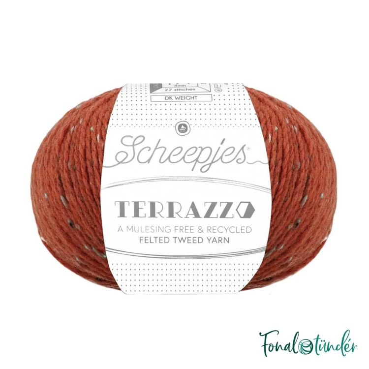 Scheepjes Terrazzo  716 Mogano - mahagóni vörös gyapjú fonal - red tweed wool yarn