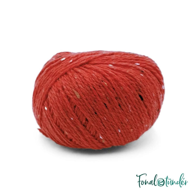 Scheepjes Terrazzo 718 Scarlatto - skarlátvörös gyapjú fonal - red tweed wool yarn