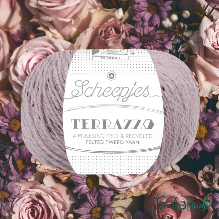 Scheepjes Terrazzo 725 Argilla - rózsaszín gyapjú fonal - pink tweed wool yarn