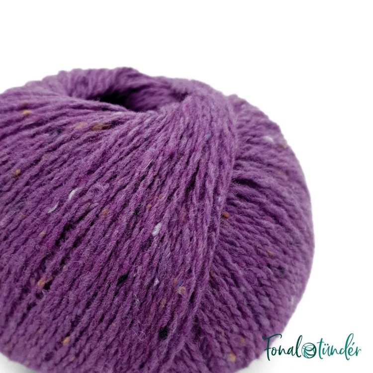 Scheepjes Terrazzo 729 Prugna - szilva lila gyapjú fonal - plum purple tweed wool yarn
