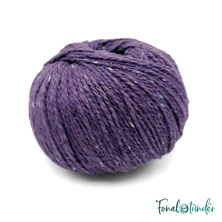 Scheepjes Terrazzo 730 Melanzana - padlizsán lila gyapjú fonal - eggplant purple tweed wool yarn