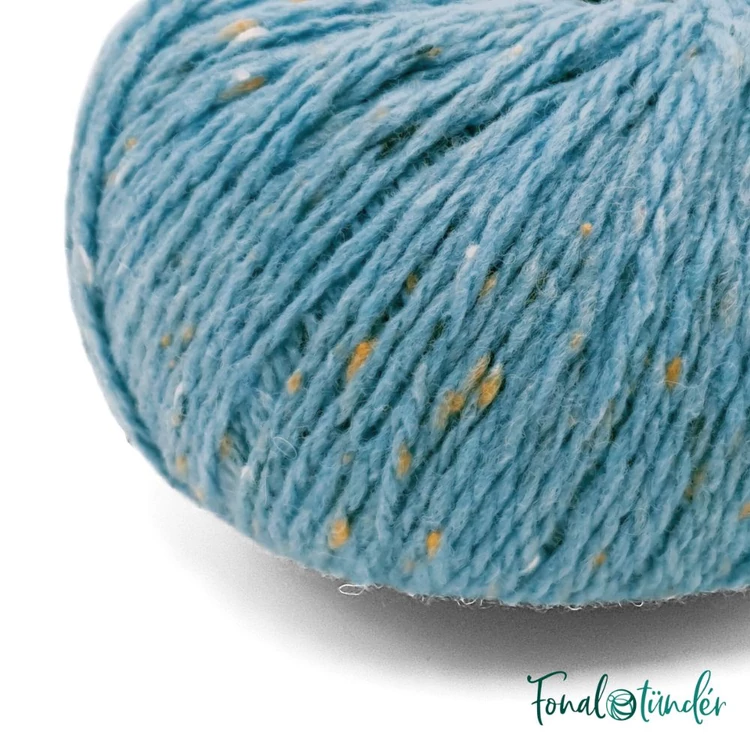Scheepjes Terrazzo 735 Fontana - kék gyapjú fonal - blue tweed wool yarn