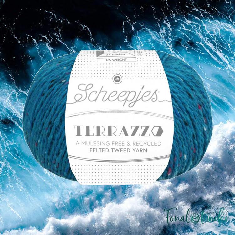 Scheepjes Terrazzo 739 Oceano - óceánkék gyapjú fonal Scheepjes Terrazzo 739 Oceano - óceánkék gyapjú fonal