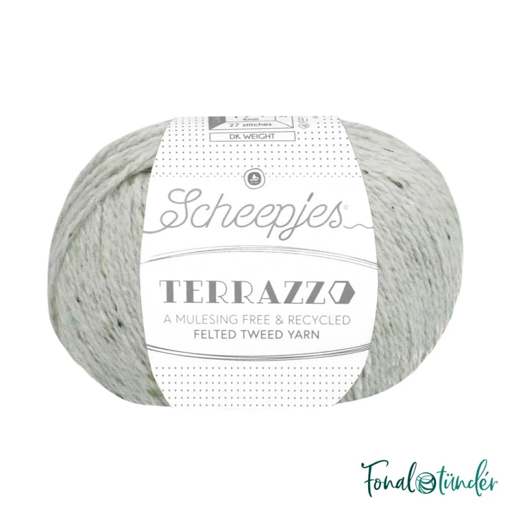 Scheepjes Terrazzo 740 Piuma - világosszürke gyapjú fonal - light gray tweed wool yarn