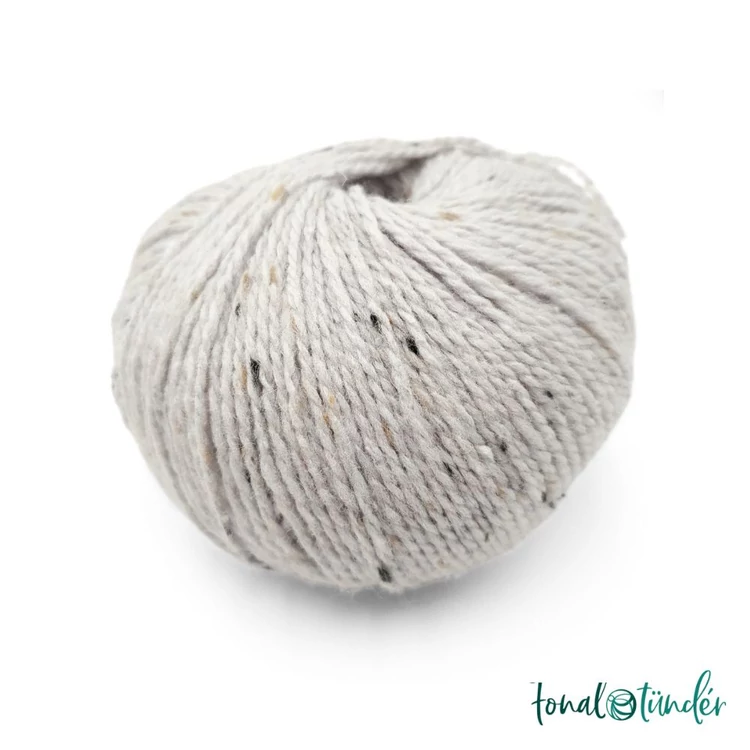 Scheepjes Terrazzo 740 Piuma - világosszürke gyapjú fonal - light gray tweed wool yarn