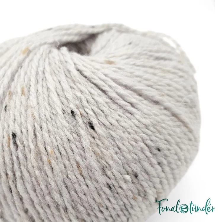 Scheepjes Terrazzo 740 Piuma - világosszürke gyapjú fonal - light gray tweed wool yarn