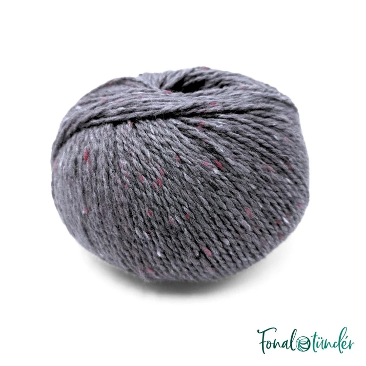 Scheepjes Terrazzo 742 Pietra - sötétszürke gyapjú fonal - stone-gray tweed wool yarn