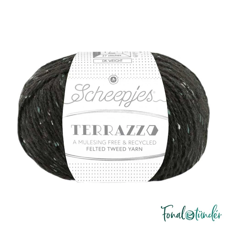 Scheepjes Terrazzo 743 Ardesia - palaszürke gyapjú fonal - slate gray tweed wool yarn