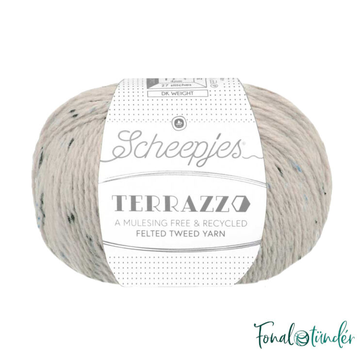 Scheepjes Terrazzo 744 Prosecco - törtfehér gyapjú fonal - ecru tweed wool yarn
