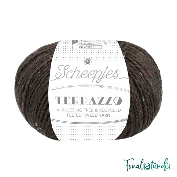 Scheepjes Terrazzo 750 Liquirizia - sötétbarna gyapjú fonal