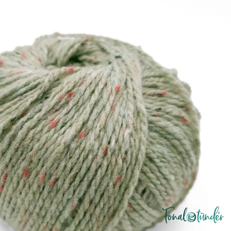 Scheepjes Terrazzo 756 Guscio d’uovo - zöld gyapjú fonal - green tweed wool yarn