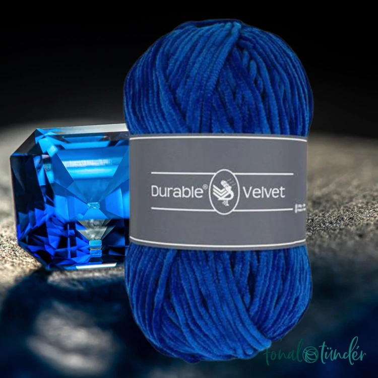 Durable Velvet 2103 Cobalt - kobaltkék zsenília fonal - blue chenille yarn - 01