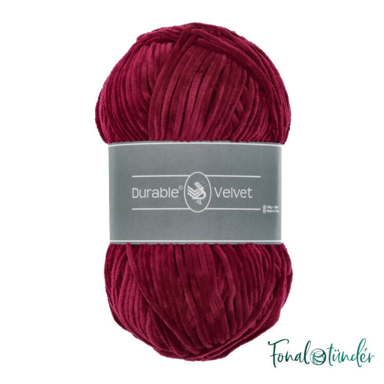 Durable Velvet 222 Bordeaux - bordó zsenília fonal - deep red chenille yarn
