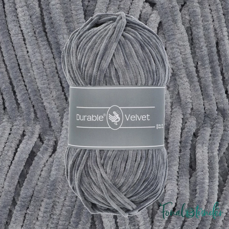 Durable Velvet 2232 Light Gray - szürke zsenília fonal - chenille yarn - 2