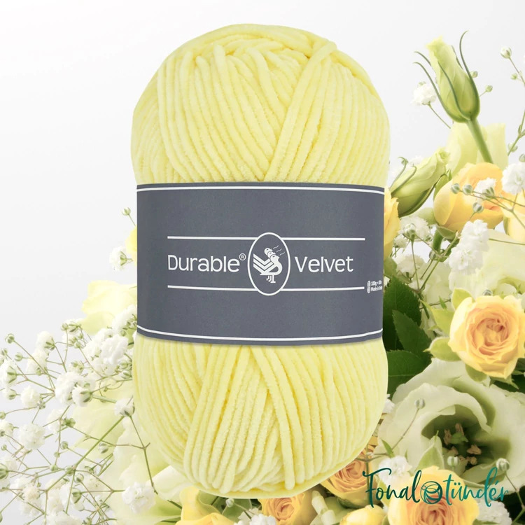 Durable Velvet 309 Light Yellow - citromsárga zsenília fonal - chenille yarn